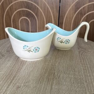 Vintage Taylor Smith & Taylor Bridal Wreath Creamer & Sugar Bowl No Lid